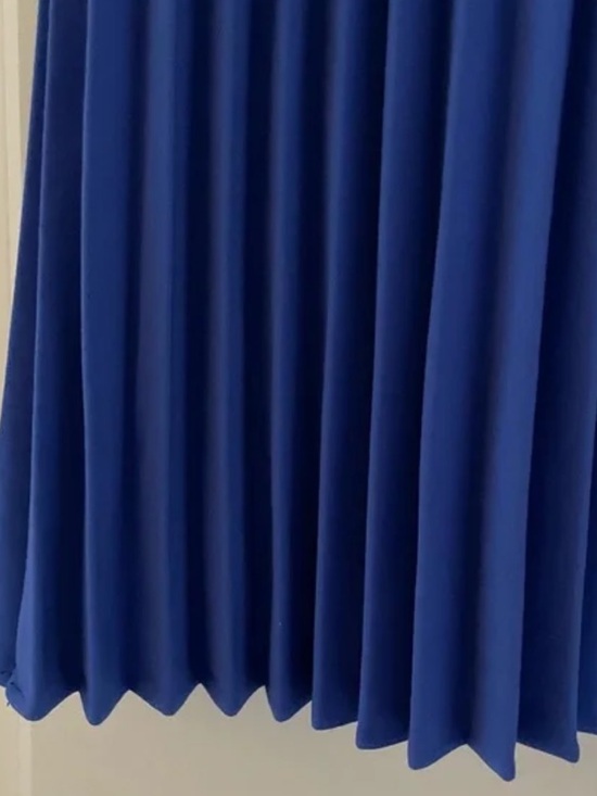 Ann Taylor Belted Pleated Midi Skirt In Cobalt Blue Sz 8 - Picture 6 of 9